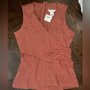 Club Monaco Coral (Tricot) Sleeveless Top, waist detail, size XS- NEW